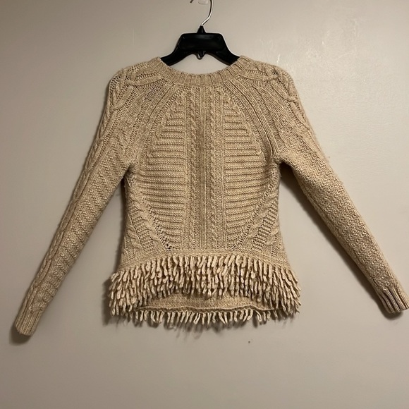 Banana Republic-Cable Knit Fringe Hem Sweater - Picture 8 of 15